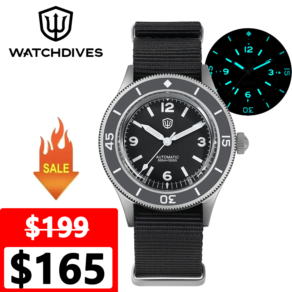 Titanium Automatic Watch 300M Sapphire - นาฬิกาดำน้ำ Watchdives WD50Ti ไทเทเนียม รุ่น WD50F