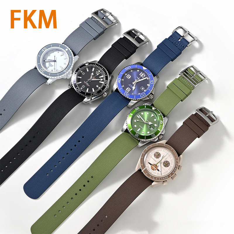 Fkm Rubber Dive Watch Strap 20Mm - 20 มม.21 มม.22 มม.สายยางฟลูออโรสำหรับ IWC โอเมก้า