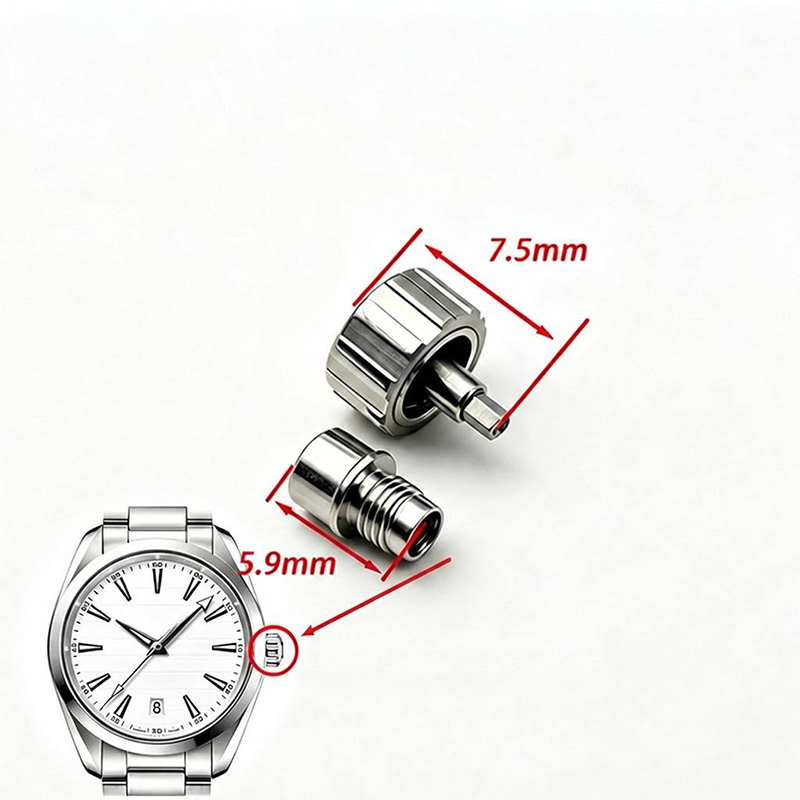 Watch Crown Screw Down Replacement - เม็ดมะยมนาฬิกาขนาดเส้นผ่านศูนย์กลาง 6.5 มม. ยาว 7.5 มม.